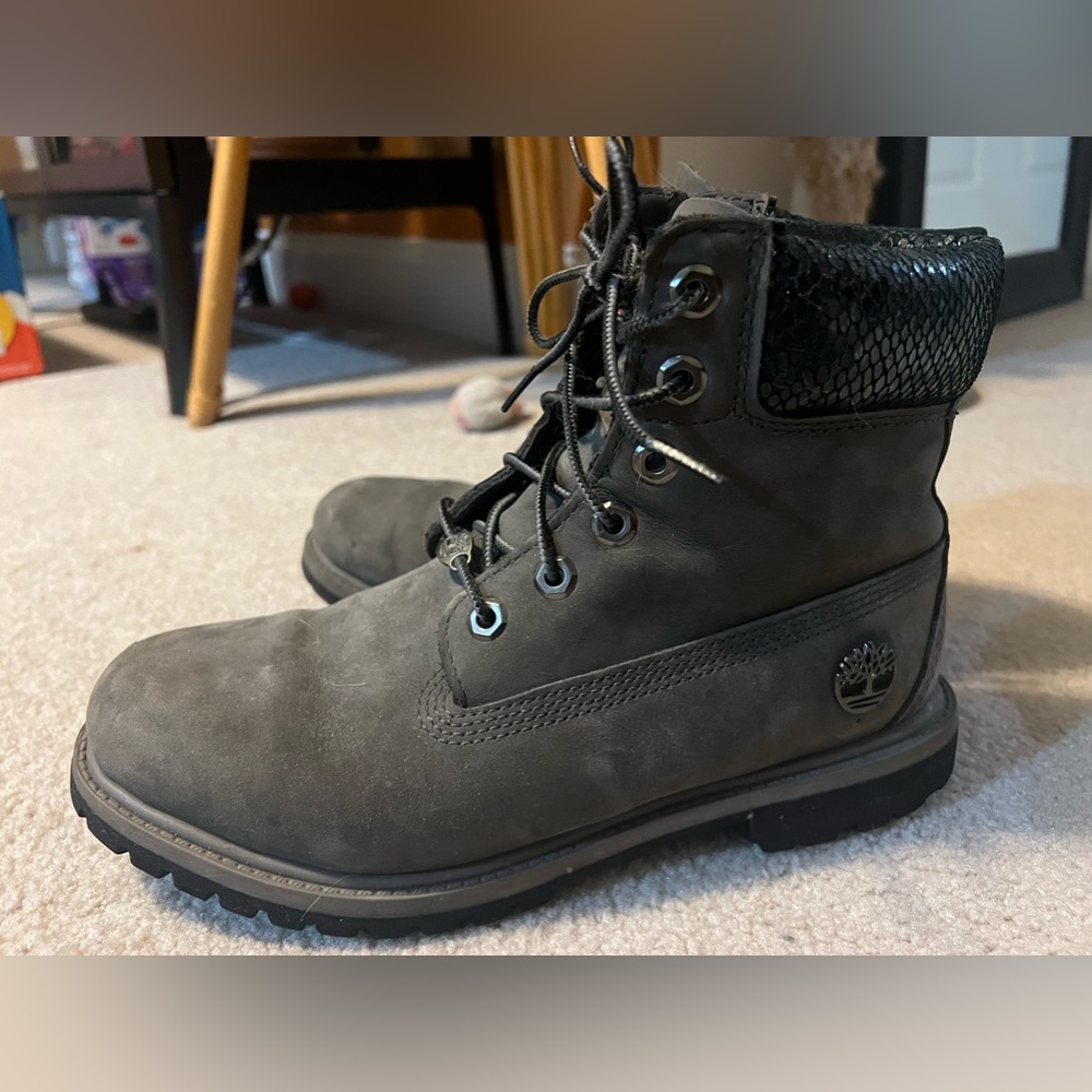 Timberland Black and Gray Combat Boots - Picture 7 of 8